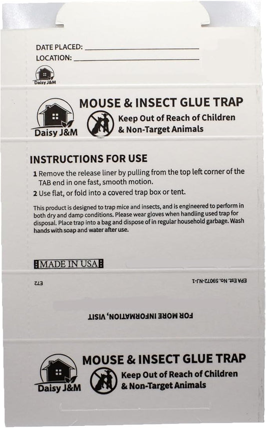 Daisy J&M E72 Glue Boards - 72 Count