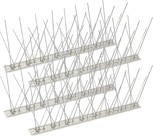 KKY 48 Pack Bird Spikes-13 inch Anti-Bird Nails Repellent Metal Deterant Spinners for Pigeon and Other Small Birds 51.9 Feet