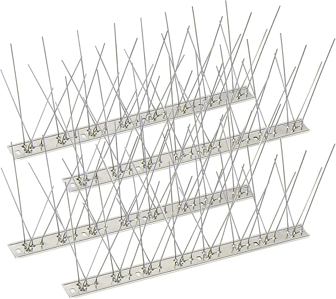 KKY 12 Pack Bird Spikes-13 inch Anti-Bird Nails Repellent Metal for Pigeon and Other Small Birds(12.9 Feet)