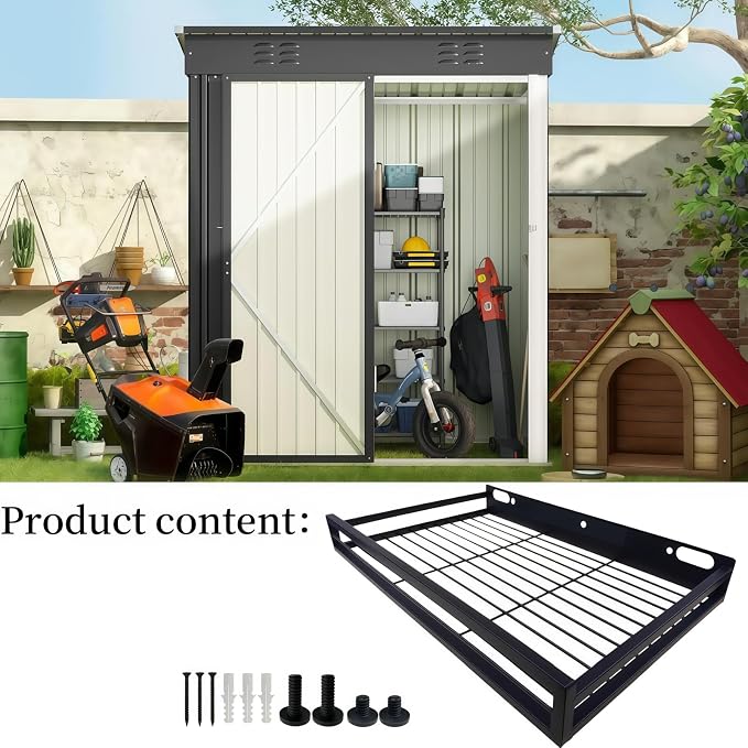 Resin Shelf Accessory Outdoor Sheds Storage,Compatible with Suncast shed Accessories,with EZ Bolt Assembly (2)