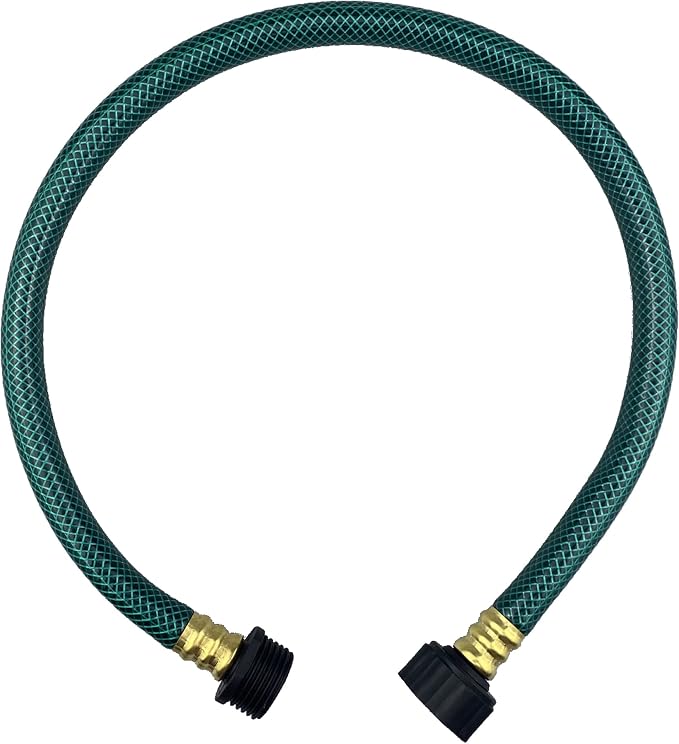 Darnassus PVC Garden Hose 1/2 Inch, 2 FT Flexible Water Hose Green with Male and Female Plastic Fittings - No Leaking and Lightweight for Household Outdoors Lawns Patio