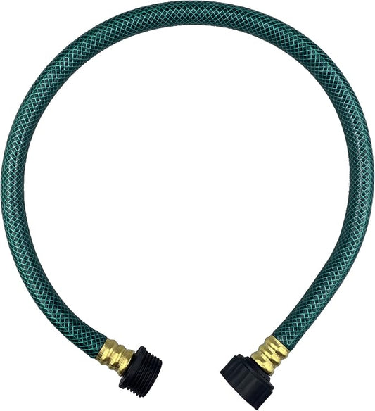 Darnassus PVC Garden Hose 1/2 Inch, 2 FT Flexible Water Hose Green with Male and Female Plastic Fittings - No Leaking and Lightweight for Household Outdoors Lawns Patio