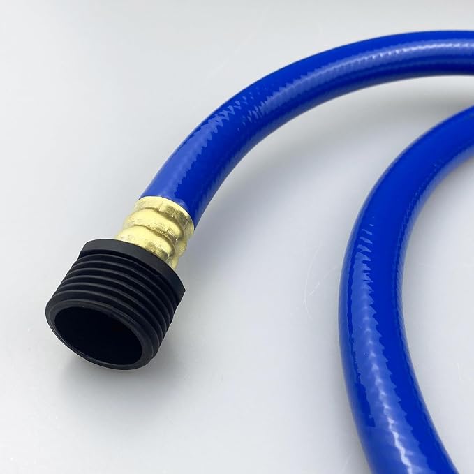 Darnassus PVC Garden Hose 1/2 Inch, 75 FT Flexible Water Hose Blue with Male and Female Plastic Fittings - No Leaking and Lightweight for Household Outdoors Lawns Patio