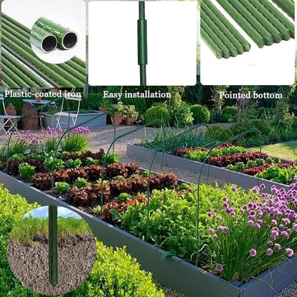 Greenhouse Hoops Grow Tunnel,6 Sets Garden Hoops for Raised Beds, Rust-Free Plant Hoops Frame for Row Cover Plant Shade Cloth, DIY Plant Support Garden Stakes,Garden Tunnel Row Cover Hoops Kit