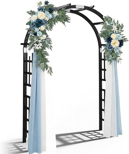 Outvita 7Ft Wooden Garden Arbor Arch, Wood Arbor Trellis, Pergola Archway for Wedding Ceremony Decoration Pergola Plant Climbing Rose Vines Lawn Courtyard Patio Black