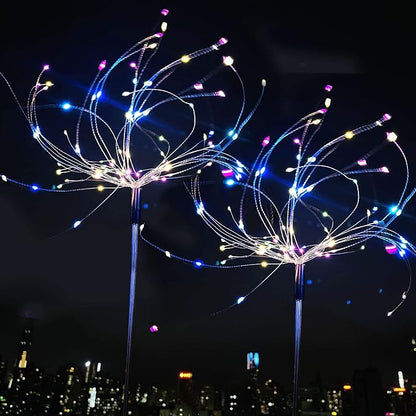 JJGoo Solar Firework Lights, 2 Pack 180 LEDs 2 Lighting Modes Solar Lights Outdoor Waterproof for Garden Patio Walkway Pathway Party Wedding Christmas Decorative - Colorful
