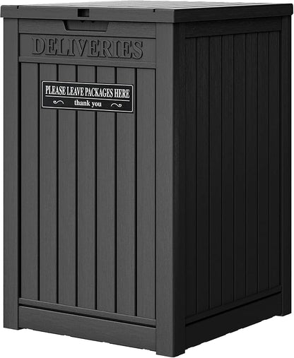 LHBGO Package Delivery Box for Outside, 48 Gallon Storage with Lockable Secure, Large Double Wall Resin Outdoor Package Delivery Waterproof Deck
