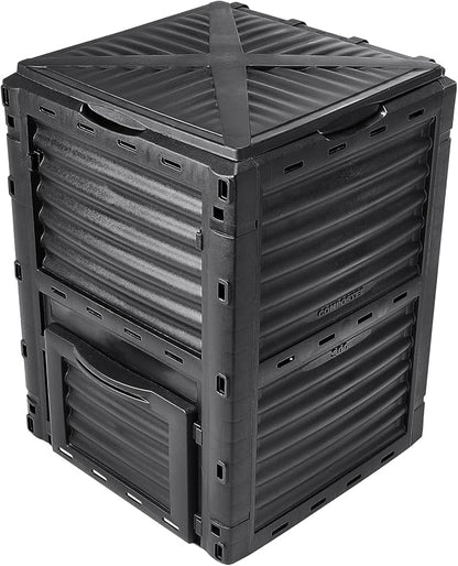 VEVOR Garden Compost Bin 80 Gallon, BPA Free Composter, Large Capacity Outdoor Composting Bin with Top Lid and Bottom Door, Easy Assembling, Lightweight, Fast Creation of Fertile Soil