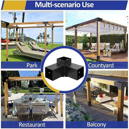 JEXALINE Pergola Kit for 4"x4" Lumber, Heavy Duty Pergola Brackets with 3-Way & 4-Way Corner Brackets, DIY Gazebo Kit for Outdoor Patio Backyard Garden, Fits Actual 3.6" x 3.6" Wood