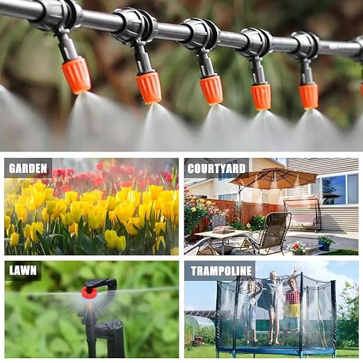164FT Garden drip Irrigation System Kit: 299PCS Hose - Auto Garden Watering Irrigation System - with 5 Kinds of Sprayers 1/4" & 1/2" Fast-Lock Tubing - for Greenhouse, Yard, Lawn, Raised Bed