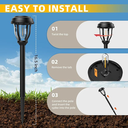 DERAYSION 6 Pack Solar Lights Outdoor, Solar Pathway Lights Waterproof Garden Landscape Lighting for Path, Yard, Walkway, Driveway Decor- 6 Pack Warm White | Solar Lights Outdoor Waterproof LED Garden Lights Outdoor Solar Lights for Yard Landscape Path...