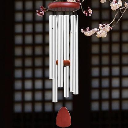 Large Aluminium Wind Chimes Outside, Soothing Melodic Memorial Sympathy Wind Chime, Suitable Outdoor Garden Decor, Gift for Mom Women Neighbors (Silver Wind Chimes-36)