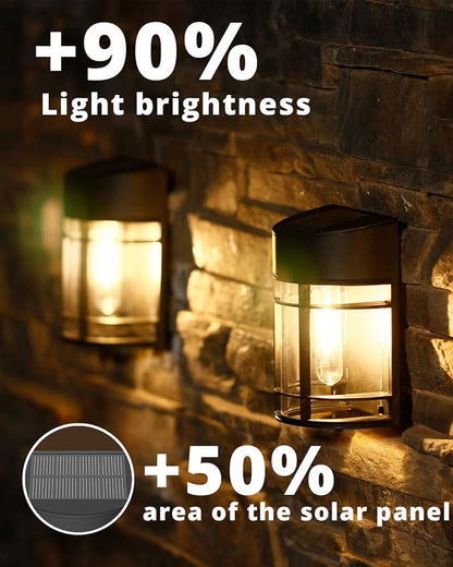 Solar Fence Lights, 12 Pack Waterproof Solar Lights Outdoor, Outdoor Solar Lights for Fence Garden Yard Step Deck Stairs