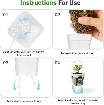 30 Pack 2.5" Self Watering Propagation Pots with Humidity Dome, Clear Plastic Seed Starter Cups, for Seedlings, Cuttings, Succulents, Herbs, Vegetables, with 30 Labels