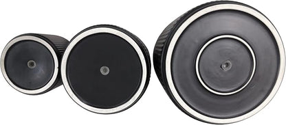 Amazon Basics Fluted Ceramic Planters for Indoor Outdoor Plants, Round Flower Pots with Drainage Hole, Set of 3, 6 inch, 8 inch, 10 inch, Black