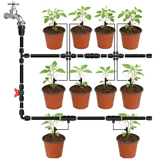 12 Pack 1/2 Inch Drip Irrigation Valve Fittings (1/2" ID x 0.6-0.65" OD), 1/2'' Dripline Barbed Shut Off Valve Connectors with Anti-Drop Lock Nuts for Garden Lawn Irrigation System Connection