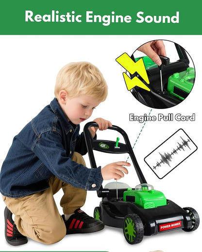Kids Lawn Mower with Realistic Grass-Cutting Action and Sounds – No Batteries Required | Fun Outdoor Push Toy, Birthday Gift & Holiday Present for 3, 4, 5, 6Year Old Boys and Girls (Black)