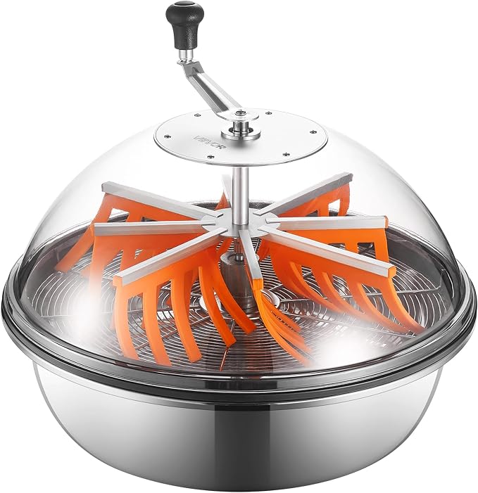 VEVOR Bud Leaf Bowl Trimmer 24", Spin Cutting Machine with Clear Visibility Dome, Sharp Stainless Steel Blades, Wet & Dry Trimming for Buds, Leaves, Hydroponics, Solid Metal Gear Box, and Hand Pruner