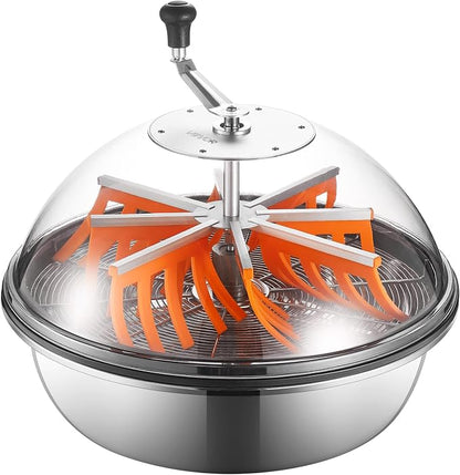 VEVOR Bud Leaf Bowl Trimmer 24", Spin Cutting Machine with Clear Visibility Dome, Sharp Stainless Steel Blades, Wet & Dry Trimming for Buds, Leaves, Hydroponics, Solid Metal Gear Box, and Hand Pruner