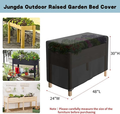 Outdoor Raised Garden Bed Cover for Winter (Only Cover), Waterproof Raised Planter Boxes Stand Covers - 48 x 24 x 30 inch