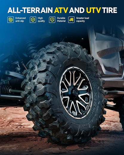 PHILTOP 20x10-10 ATV UTV Tires, 4-Ply Super Mud 20x10-10 ATV All-Terrain Tires for Riding Mowers, Golf Carts, Off-Road,2 Pcs,Tubeless (Z-104)