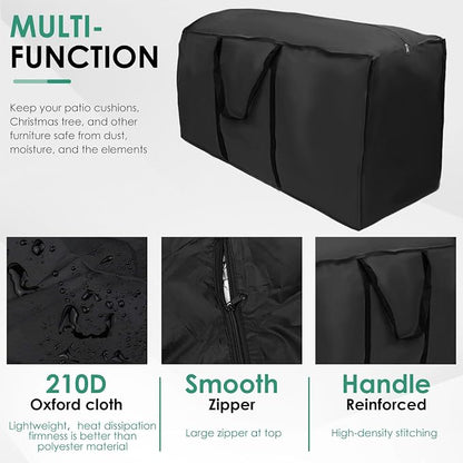 Patio Cushion Storage Bag,Extra Large Outdoor Cushion Storage Bag with Zipper and Handles Size 68" L x 30" W x 20" H for Furniture,Christmas Tree, Bedding Garden Cushion Storage(1Pack)
