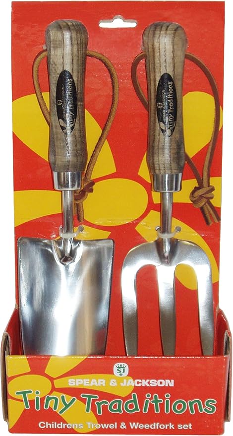 Spear & Jackson 4035SET Traditional Children's Trowel & Weed Fork Set (Pack of 5)
