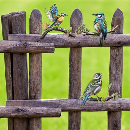 Meduofon 3 Pack Metal Bird Art Wall Decor, Hummingbird Decorations for Outdoor Wall Decor Outside House Patio Garden Fence Porch Deck Wall Sculpture Hanging for Indoor Outdoor (3 Pack Metal Bird)
