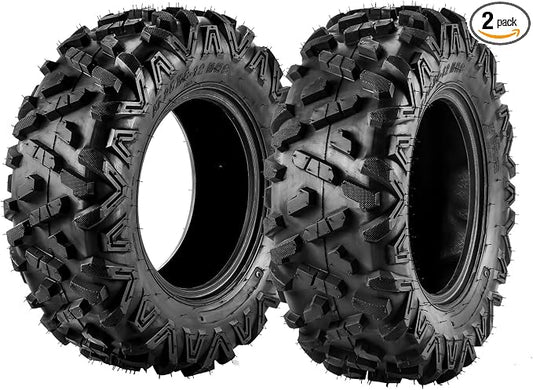PHILTOP 25x8-12 ATV UTV Tires, 6-Ply Super Mud 25x8-12 ATV All-Terrain Tires for Riding Mowers, Golf Carts, Off-Road,2 Pcs,Tubeless (Z-199-1)