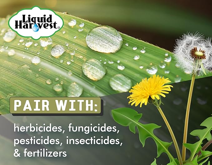 Liquid Harvest Concentrated Surfactant for Herbicides Non-Ionic Gallon (128oz), Increase Product Coverage, Increase Product Penetration, Increase Product Effectiveness