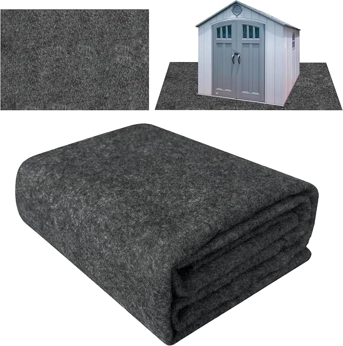 Ogrmar 6 x 4 FT Outdoor Storage Shed Mat, Waterproof Felt & PE Backing, Slip-Resistant, Durable & Easy to Clean, Gray (6x4FT)