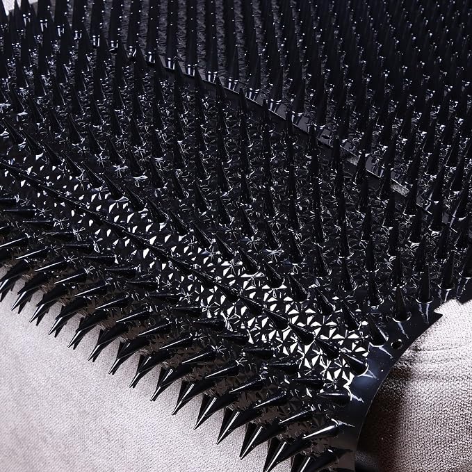 16 Pack Cat Repellent Outdoor Mat Cats Dogs Plastic Bendable Spiked Deterrent Training Repellent PET Mats with Spikes for Indoor Outdoor Supplies, 18.3 Square Feet, 16 x 13 Inch(Black)