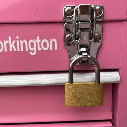 Workington Portable Metal Tool Chest with 4 Drawers, 20" 4-Drawer Tool Chest Cabinet with Ball Bearing Drawer Slides, Steel Tool Storage Box Organizer 4004 Pink