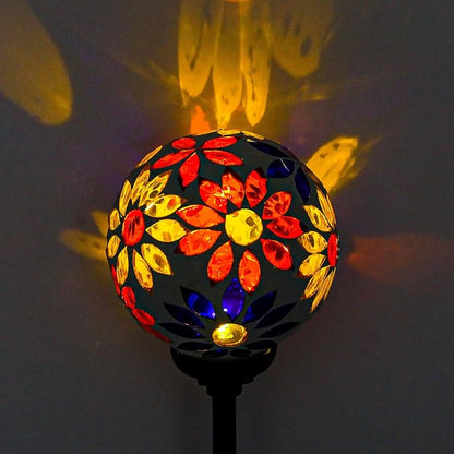 VCUTEKA Solar Garden Lights, Mosaic Solar Lights Outdoor Decor Pathway Light Waterpoof LED Stake Light for Landscape Lawn Patio Yard Decoration 1 Pack