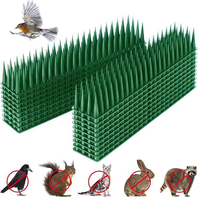 Bird Spikes, 18.7 Ft Bird Deterrent Strips Spikes for Small Birds Deterrent Spikes for Fences and Roof to Keep Birds Away