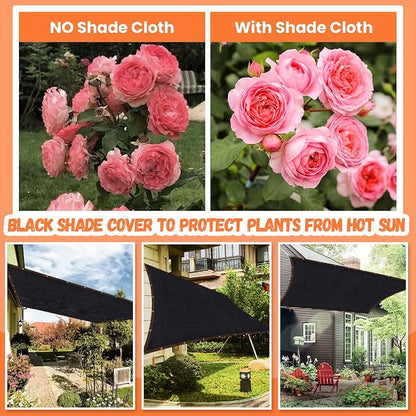 Riare 90% Black Shade Cloth- 20 x 30 FT Sunblock Garden Shade Cloth, Sun Shade Mesh Tarp with Reinforced Grommets for Greenhouse, Garden, Plants, Patio, Backyard, Pergola, Chicken Coop