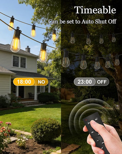100ft-Solar-Powered-Lights-Outdoor-Waterproof-String Lights-Outside-Patio-Yard-Garden-Fence-Backyard-Deck-Porch-Balcony-Patios-Camping-Battery-Operated-LED-Fairy-Strip-Lighting-Hanging-Edison-Bulbs