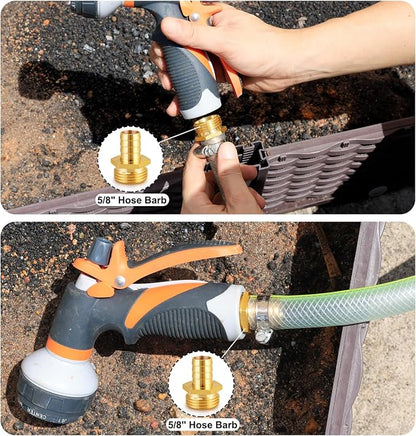 SIGURANTA 3/4" hose male fittings | Brass GHT Thread Spigot Connector | Outdoor Water Hose Fitting for sprayer nozzles Connection | Garden Hose End Adapter (3/4" MHT Barb Fitting 10PCS)