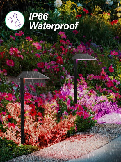 5W RGBW Low Voltage Landscape Lights LED Pathway Lights with Connectors,IP66 Waterproof Color Changing Landscape Lighting 12-24V Landscape Path Light for Walkway Garden Yard Lawn (12Pack)