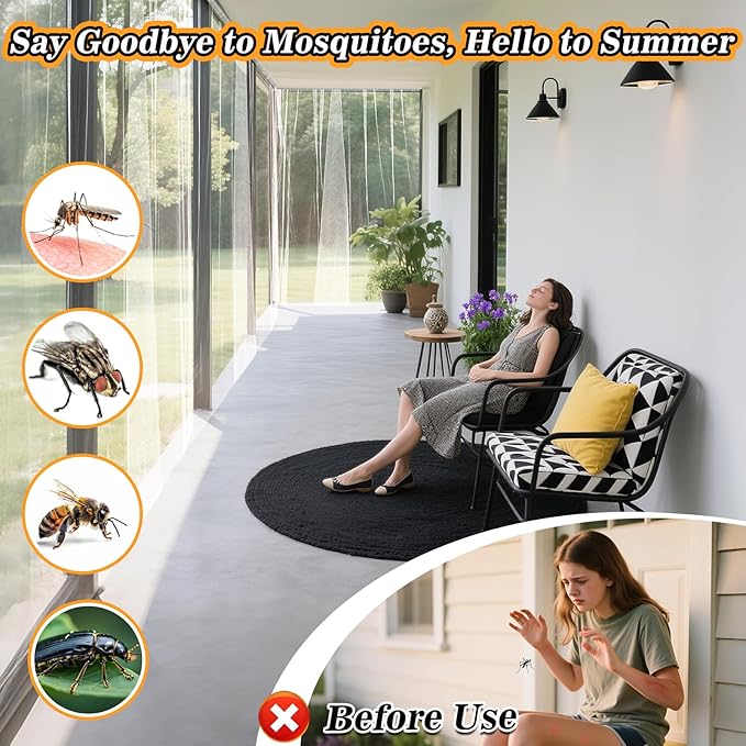 ANPHSIN 2Pcs 13x10ft Ultra fine Mosquito Net for Patio - Mesh Netting Screen for Outdoor Garden Porch Balcony, Protects Skin & Plants from Bugs, Birds, White