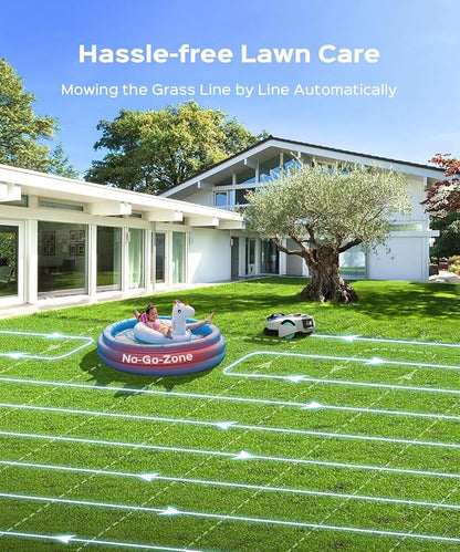 YARDCARE N1600 PRO Robot Lawn Mower, Wireless Design with RTK+Vision Navigation, 0.4 Acre Coverage, APP Smart Control Robot Lawn Mower, Multi-Zone Mowing, Curved Path, Adjustable Cutting Height