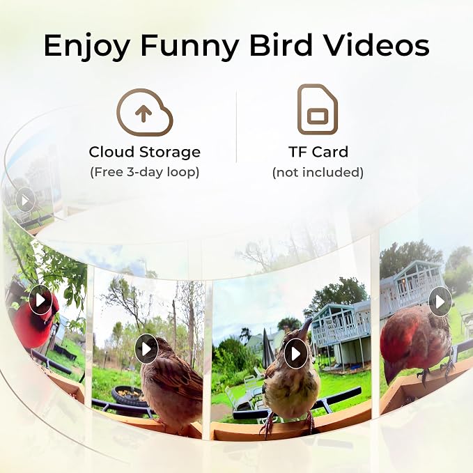 TT Nature Bird Feeder with Camera Solar Powered, Upgraded 1.5L Smart Bird Feeder Camera for Bird Watching, Auto Capture & Instant Real-time Notifications, Ideal Gift for Bird Lovers