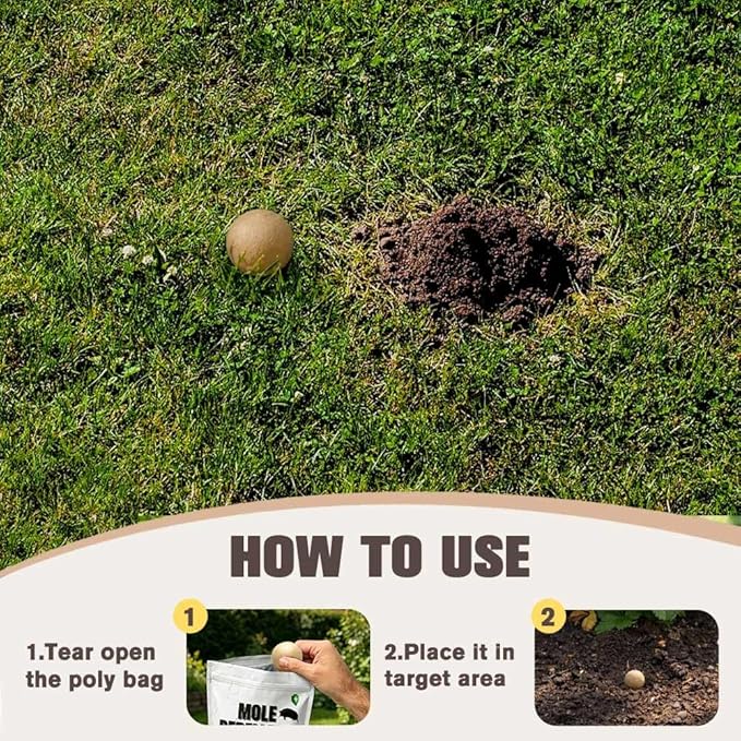 Mole Repellent for Lawns, Armadillo Repellent, Mole Deterrent for Yard, Groundhog Repellent Outdoor, Vole Repellent Outdoor, Gopher Repellent, Gentle on People, Pets & Plants, 8 Packs