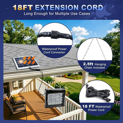 Solar Bug Zapper Outdoor (Black, 15.5in Diagonal)