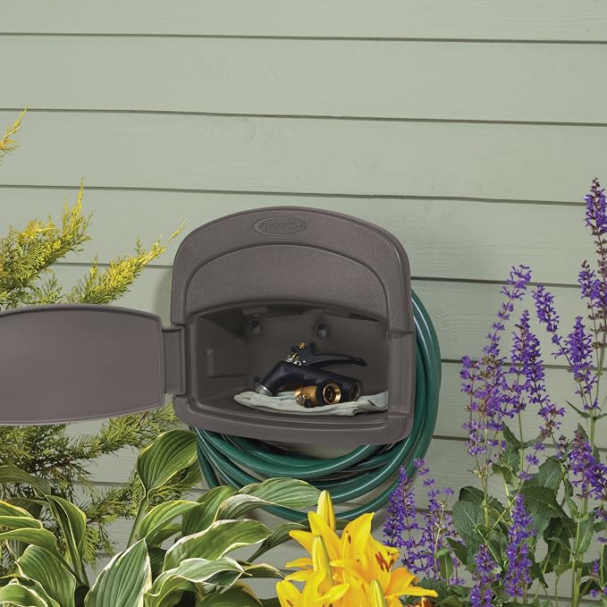 Suncast DHH150ST Deluxe Hangout Hose Hanger, Stoney (Pack of 2)