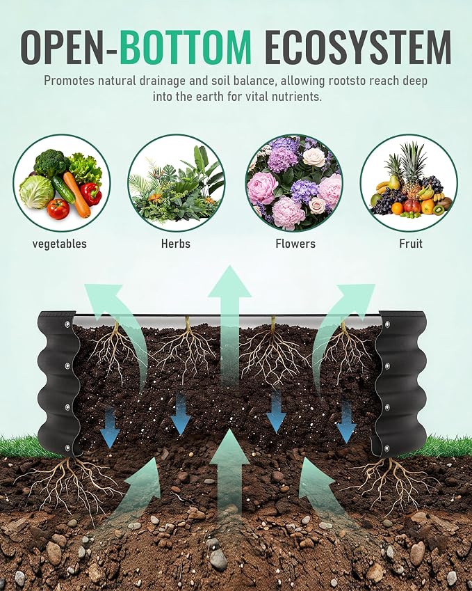 ZXZYHFTY Raised Garden Bed, 0.6 mm Galvanized Steel Round Planter Box with Open Bottom, Metal Raised Garden Bed for Vegetables Flowers Herbs Mailbox Planter Accent, 2 x 2 x 1 FT, 2 Pack Yellow