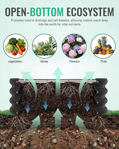 ZXZYHFTY Raised Garden Bed, 0.6 mm Galvanized Steel Round Planter Box with Open Bottom, Metal Raised Garden Bed for Vegetables Flowers Herbs Mailbox Planter Accent, 2 x 2 x 1 FT, 2 Pack Yellow