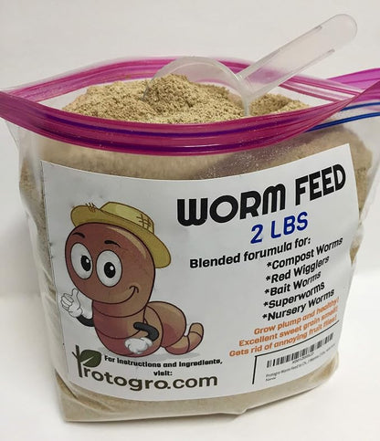 NightCrawlers, Superworms, Red Wigglers, Compost & Bait Worm Food, 2 Lbs (2 Lbs)
