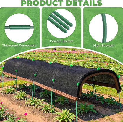 Upgraded Garden Shade Kit, 16.5x6.5FT Shade Cloth for Garden with 6 Poles, Clips and Gloves, Plant Shades for Outdoor Plants Provides 75% Heat Protection for Vegetables Greenhouse Garden Bed Shade