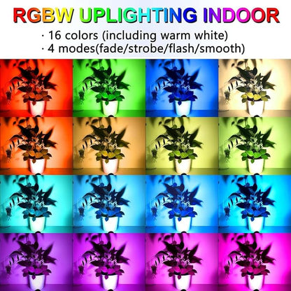 RGBW Landscape Lights 120V Plug in - 16 Colors & Modes Color Changing Metal Spotlights with Remote for Outdoor Yard Garden Pathway Trees